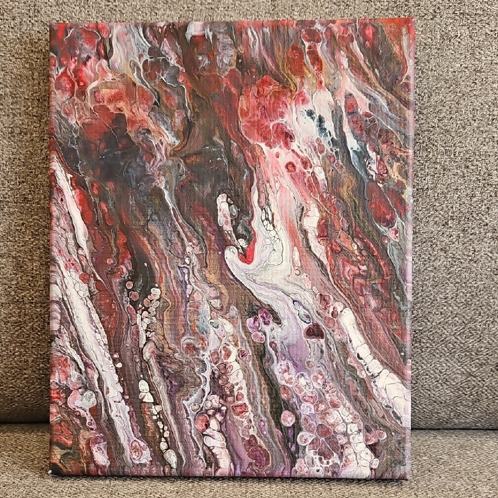 Abstract Canvas Art with Red Tones